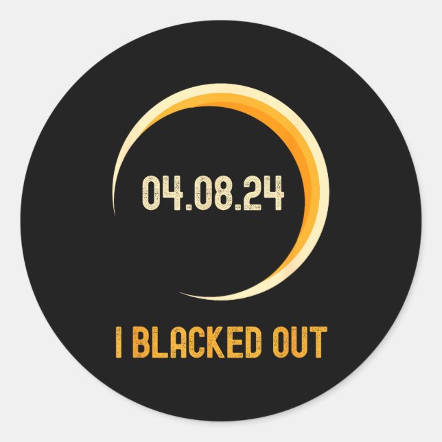 Total Solar Eclipse Blacked Out Classic Round Sticker (Front)