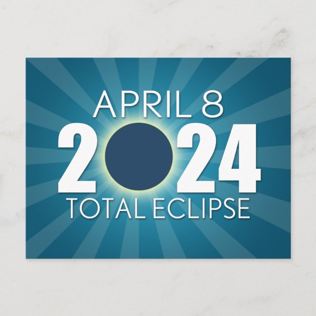 Total Solar Eclipse - Blue Design Postcard (Front)