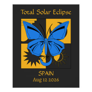 Total Solar Eclipse Butterfly Custom Poster