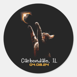 Total Solar Eclipse Carbondale Illinois  Classic Round Sticker
