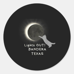 Total Solar Eclipse Cat Bandera Classic Round Sticker