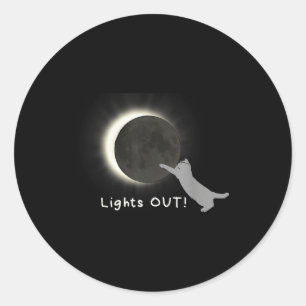 Total Solar Eclipse Cat Classic Round Sticker