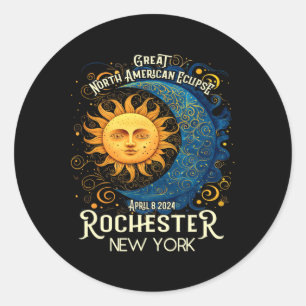 Total Solar Eclipse Celestial - Rochester New York Classic Round Sticker