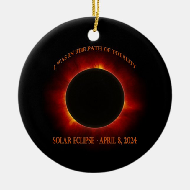 Total Solar Eclipse Ceramic Ornament (Front)