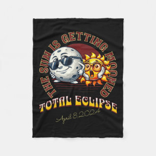 Total Solar Eclipse Chase 2024 Sun Is Getting Moon Fleece Blanket