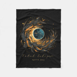 Total Solar Eclipse Chaser Fan Watching Shirt Apri Fleece Blanket