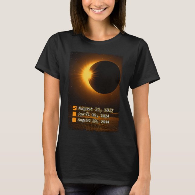 Total Solar Eclipse Check List 8th April 2024 T-Shirt (Front)