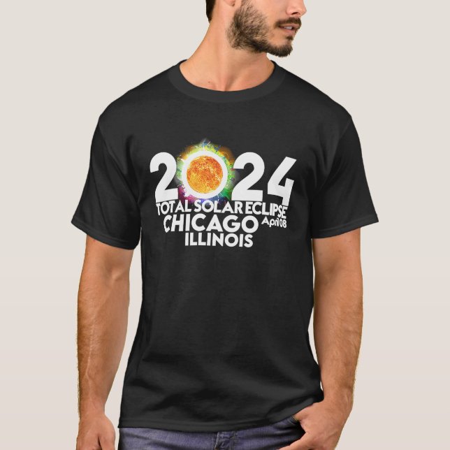 Total Solar Eclipse Chicago ILLINOIS April 8 2024  T-Shirt (Front)