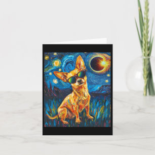 Total Solar Eclipse Chihuahua Dog  Card
