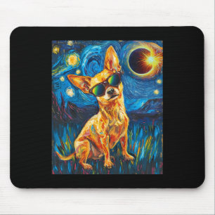 Total Solar Eclipse Chihuahua Dog Mouse Pad