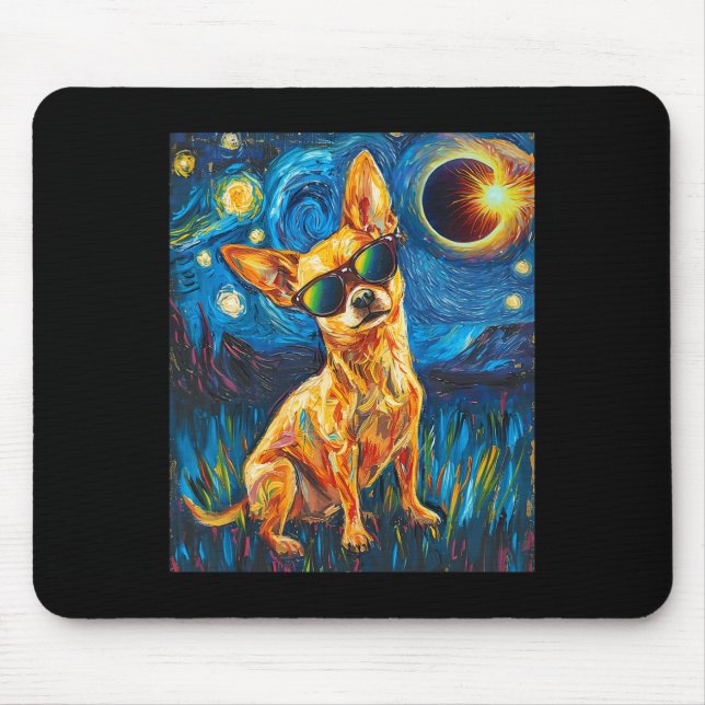 Total Solar Eclipse Chihuahua Dog  Mouse Pad (Front)