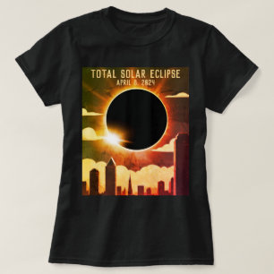Total solar eclipse CITY April 8, 2024 sun moon  T-Shirt