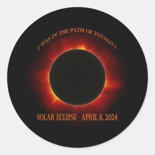 Total Solar Eclipse Classic Round Sticker