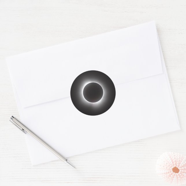Total Solar Eclipse Classic Round Sticker (Envelope)