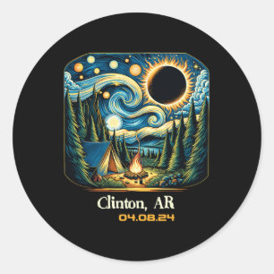 Total Solar Eclipse Clinton Arkansas 1 Classic Round Sticker