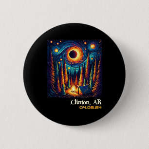 Total Solar Eclipse Clinton Arkansas 6 Cm Round Badge
