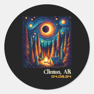 Total Solar Eclipse Clinton Arkansas Classic Round Sticker