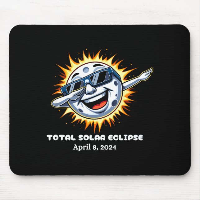 Total Solar Eclipse Dabbing Moon Illustration Mouse Pad (Front)