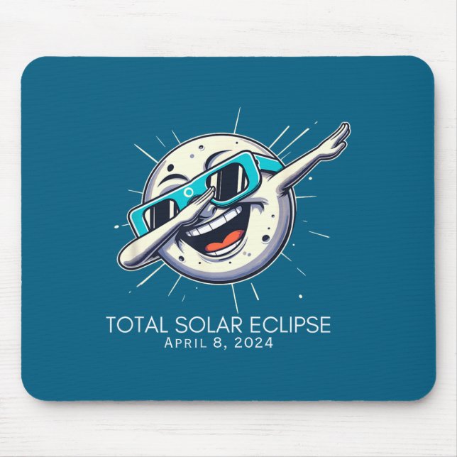 Total Solar Eclipse Dabbing Moon Illustration Mouse Pad (Front)