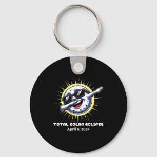 Total Solar Eclipse Dabbing Moon Key Ring