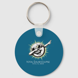 Total Solar Eclipse Dabbing Moon Key Ring