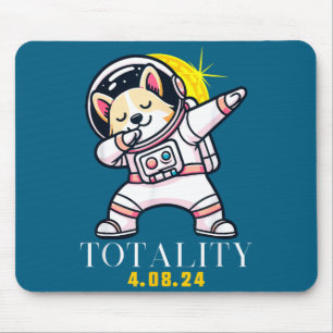 Total Solar Eclipse Dabbing Shiba Illustration Mouse Pad
