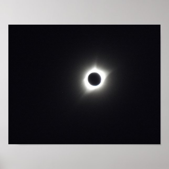 Total solar eclipse, dark sky, sun's corona poster (Front)