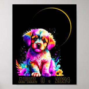 Total Solar Eclipse Dog 2024 Totality Spring April Poster