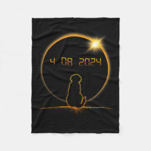 Total Solar Eclipse Dog  Fleece Blanket