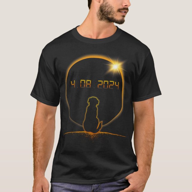 Total Solar Eclipse Dog  T-Shirt (Front)