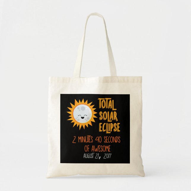 Total Solar Eclipse Emoji Tote Bag (Front)