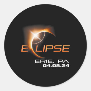 Total Solar Eclipse Erie Pennsylvania Classic Round Sticker