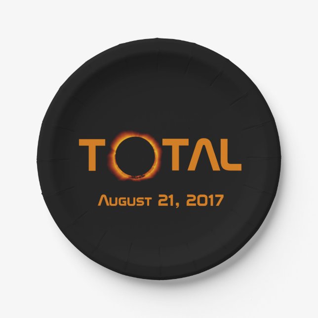 Total Solar Eclipse Event Paper Plate (Front)