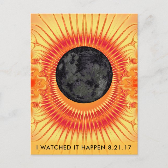 Total Solar Eclipse Fractal Art Postcard (Front)