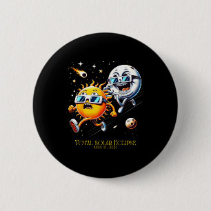 Total Solar Eclipse Glasses Astrology Illustration 6 Cm Round Badge