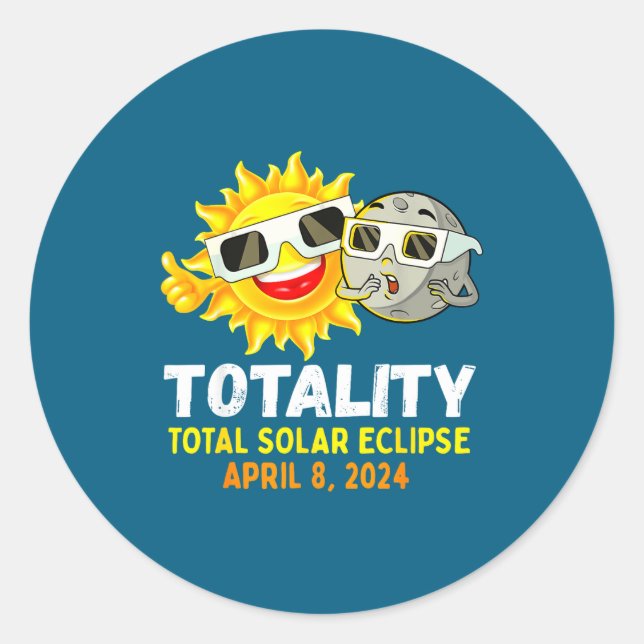 Total Solar Eclipse Glasses Sun Classic Round Sticker (Front)