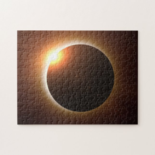 Total Solar Eclipse Golden Glow Jigsaw Puzzle (Horizontal)