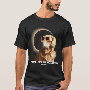 Total Solar Eclipse Golden Retriever Illustration T-Shirt