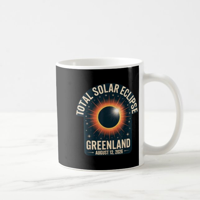 Total Solar Eclipse Greenland August 12 2026 Coffee Mug (Right)