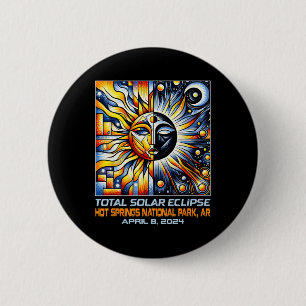 Total Solar Eclipse Hot Springs Ar Arkansas 6 Cm Round Badge