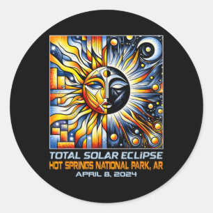 Total Solar Eclipse Hot Springs Ar Arkansas Classic Round Sticker