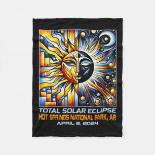 Total Solar Eclipse Hot Springs Ar Arkansas  Fleece Blanket
