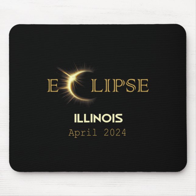 Total Solar Eclipse Illinois Totality April 8 2024 Mouse Pad (Front)