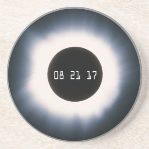 Total Solar Eclipse in Black and White Coaster