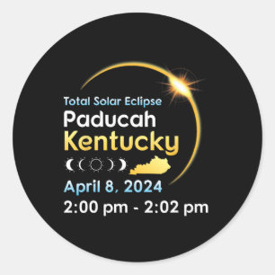 Total Solar Eclipse In Paducah Kentucky On April 0 Classic Round Sticker