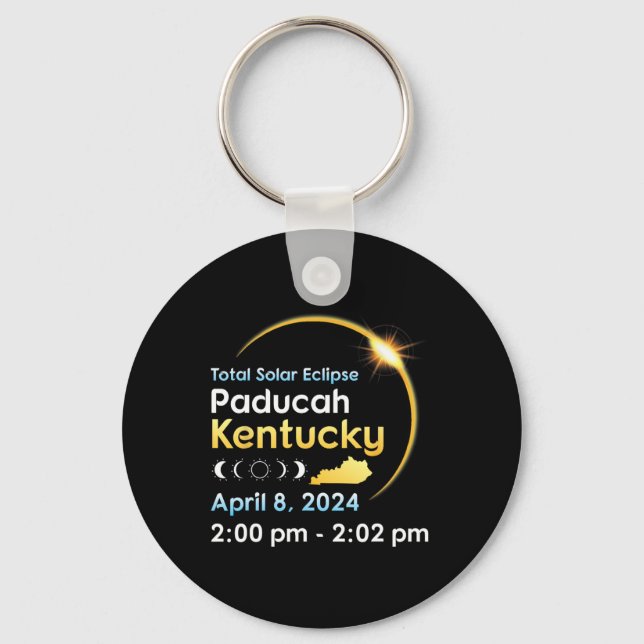 Total Solar Eclipse In Paducah Kentucky On April 0 Key Ring (Front)