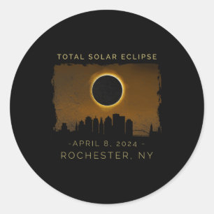 Total Solar Eclipse In Rochester New York Classic Round Sticker