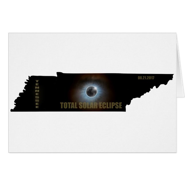 Total Solar Eclipse in Tennessee Map Outline (Front Horizontal)