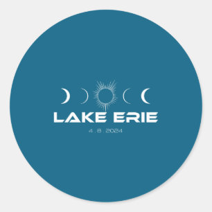 Total Solar Eclipse Lake Erie Classic Round Sticker
