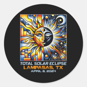 Total Solar Eclipse Lampasas Texas Classic Round Sticker